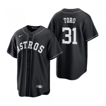 Houston Astros Abraham Toro Nike Black White 2021 All Black Fashion Replica Jersey