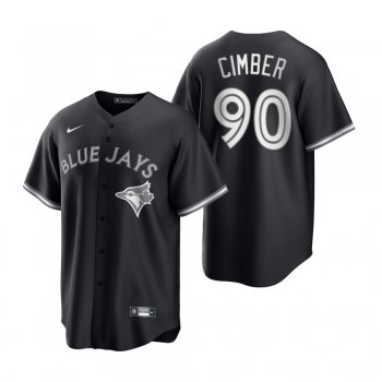 Men's Toronto Blue Jays Adam Cimber Nike Black White 2021 All Black Fashion Replica Jersey