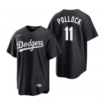 Los Angeles Dodgers A.J. Pollock Nike Black White 2021 All Black Fashion Replica Jersey