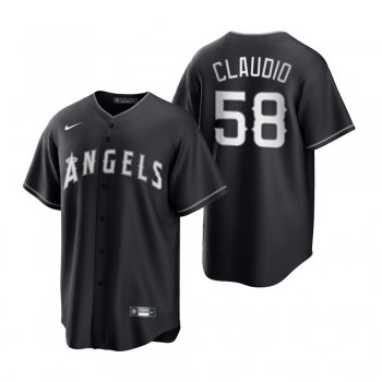 Los Angeles Angels Alex Claudio Nike Black White 2021 All Black Fashion Replica Jersey