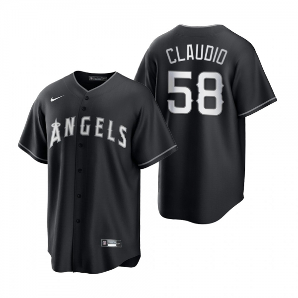 Los Angeles Angels Alex Claudio Nike Black White 2021 All Black Fashion Replica Jersey