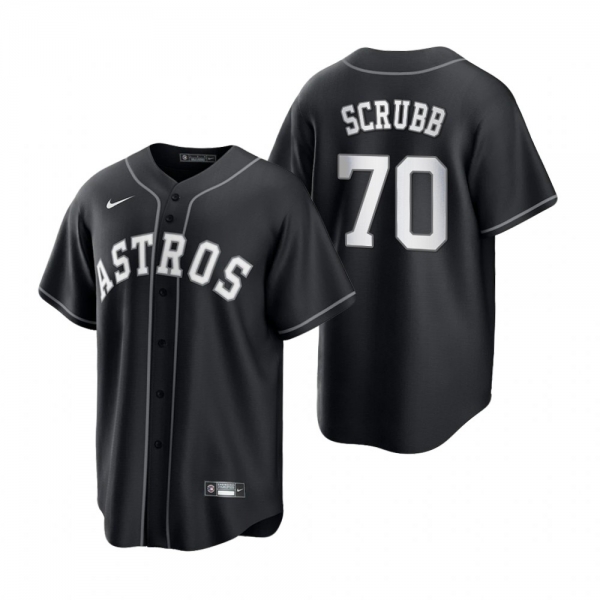 Houston Astros Andre Scrubb Nike Black White 2021 All Black Fashion Replica Jersey