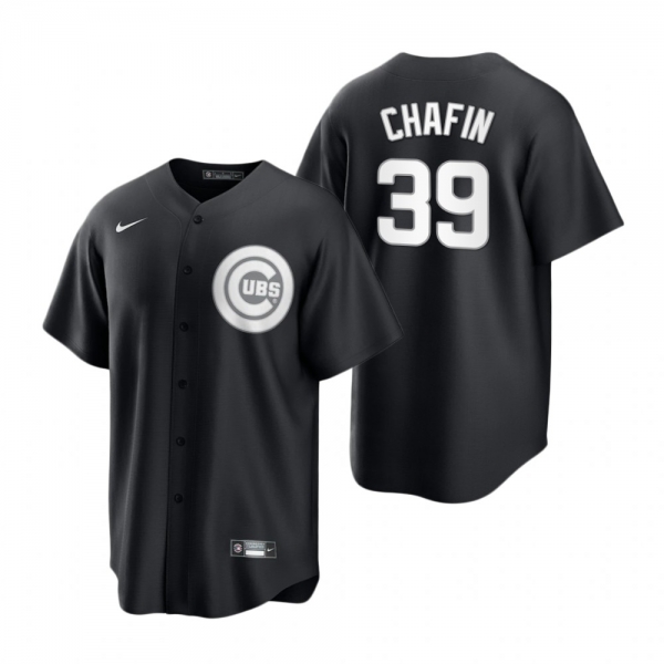 Chicago Cubs Andrew Chafin Nike Black White 2021 All Black Fashion Replica Jersey