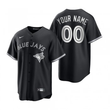 Toronto Blue Jays Custom Nike Black White 2021 All Black Fashion Replica Jersey