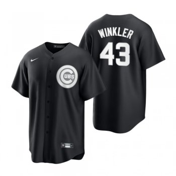 Chicago Cubs Dan Winkler Nike Black White 2021 All Black Fashion Replica Jersey