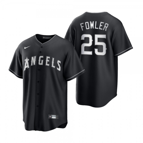 Los Angeles Angels Dexter Fowler Nike Black White 2021 All Black Fashion Replica Jersey