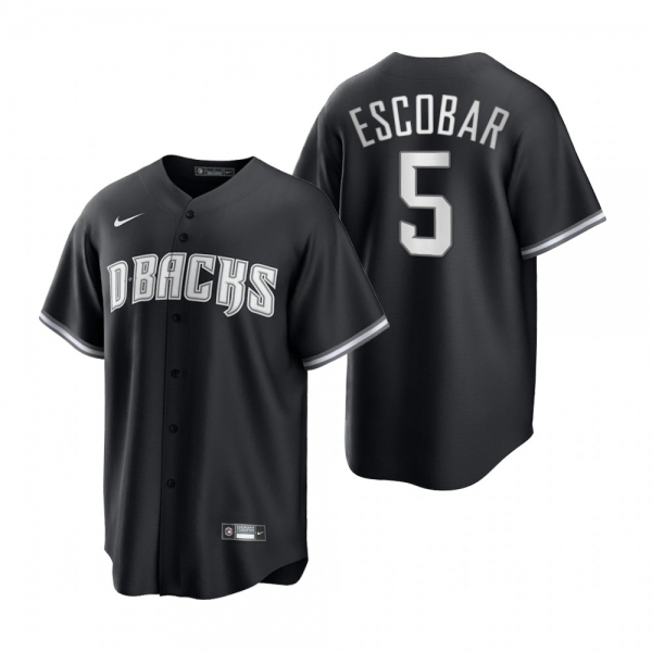 Men's Arizona Diamondbacks Eduardo Escobar Nike Black White 2021 All Black Fashion Replica Jersey