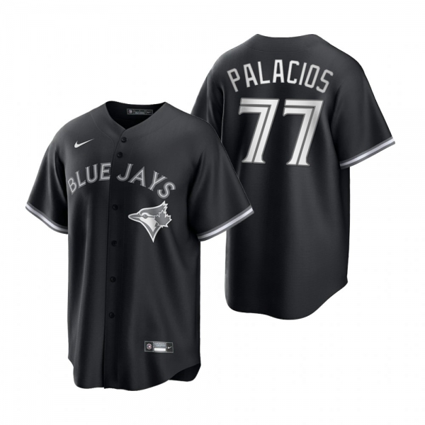 Men's Toronto Blue Jays Joshua Palacios Nike Black White 2021 All Black Fashion Replica Jersey