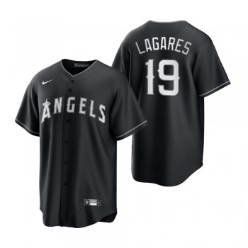 Los Angeles Angels Juan Lagares Nike Black White 2021 All Black Fashion Replica Jersey