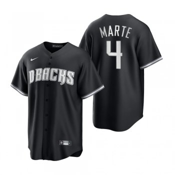 Men's Arizona Diamondbacks Ketel Marte Nike Black White 2021 All Black Fashion Replica Jersey