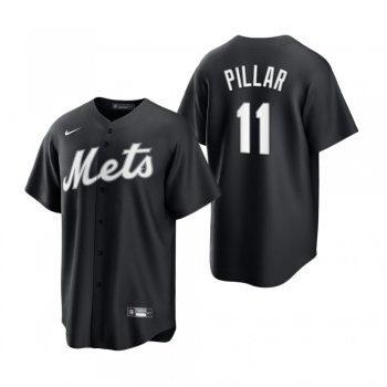 New York Mets Kevin Pillar Nike Black White 2021 All Black Fashion Replica Jersey