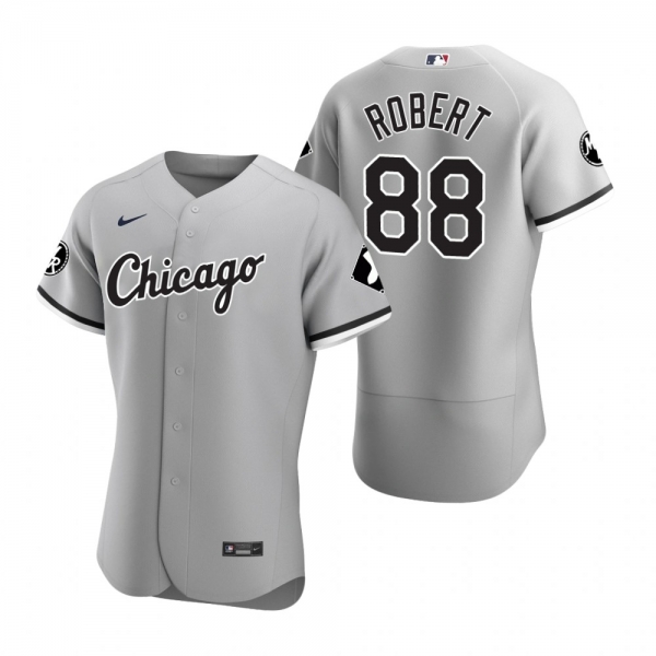 Men's Chicago White Sox Luis Robert Nike Gray MR Patch Authentic Jersey