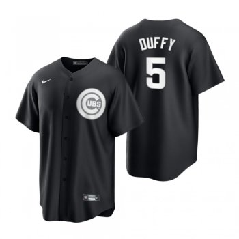 Chicago Cubs Matt Duffy Nike Black White 2021 All Black Fashion Replica Jersey