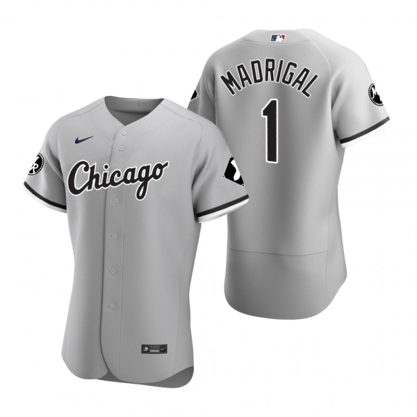 Men's Chicago White Sox Nick Madrigal Nike Gray MR Patch Authentic Jersey