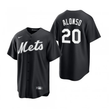 New York Mets Pete Alonso Nike Black White 2021 All Black Fashion Replica Jersey