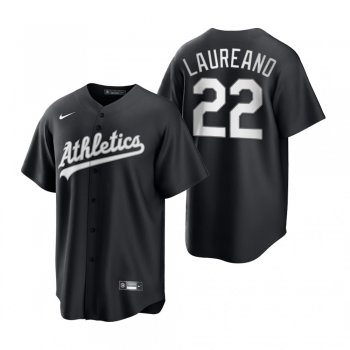 Men's Oakland Athletics Ramon Laureano Nike Black White 2021 All Black Fashion Replica Jersey