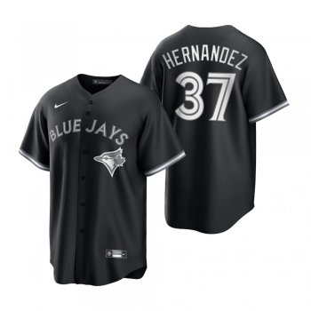 Toronto Blue Jays Teoscar Hernandez Nike Black White 2021 All Black Fashion Replica Jersey