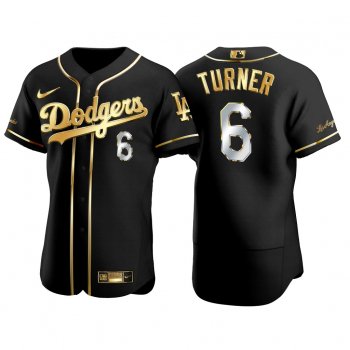 Trea Turner Los Angeles Dodgers #6 Black Golden Edition 2021 Jersey Authentic