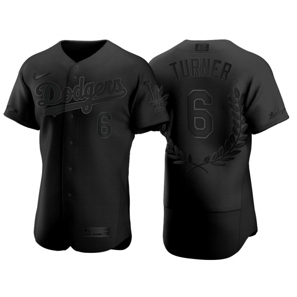 Trea Turner Los Angeles Dodgers #6 Black Salute To Service 2021 Jersey Authentic