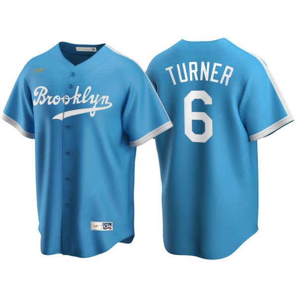 Trea Turner Los Angeles Dodgers #6 Blue Cooperstown Collection 2021 Jersey Authentic Alternate