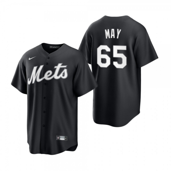 New York Mets Trevor May Nike Black White 2021 All Black Fashion Replica Jersey