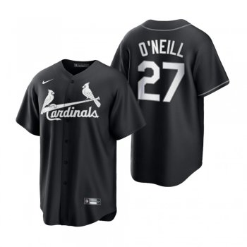 Men's St. Louis Cardinals Tyler O'Neill Nike Black White 2021 All Black Fashion Replica Jersey