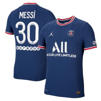 Lionel Messi Paris Saint-Germain Jordan Brand 2021/22 Home Vapor Match Authentic Player Jersey – Blue