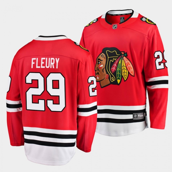 Marc-Andre Fleury Chicago Blackhawks 2021 Home Men Red Player Jersey