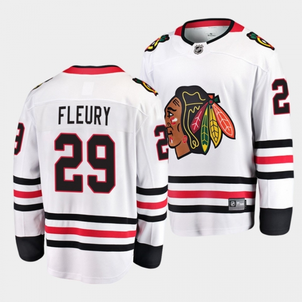 Marc-Andre Fleury Chicago Blackhawks 2021 Away Men White Player Jersey