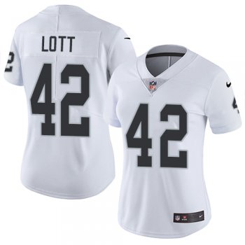 Women's Nike Oakland Raiders 42 Ronnie Lott Elite White NFL Jersey