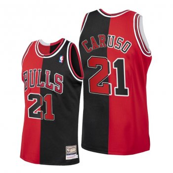 Men's Alex Caruso Split Edition Jersey Bulls HWC Limited Red Black