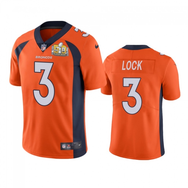 Denver Broncos Drew Lock Orange Super Bowl 50 Patch Jersey