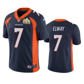 Denver Broncos John Elway Navy Super Bowl 50 Patch Jersey