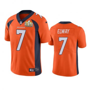 Denver Broncos John Elway Orange Super Bowl 50 Patch Jersey