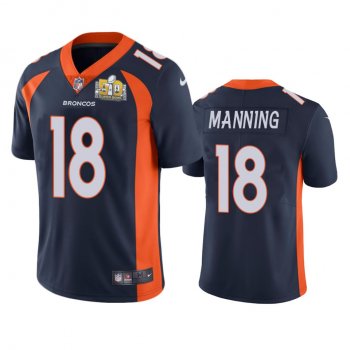 Denver Broncos Peyton Manning Navy Super Bowl 50 Patch Jersey