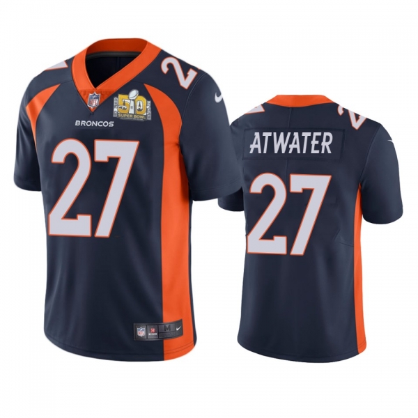 Denver Broncos Steve Atwater Navy Super Bowl 50 Patch Jersey