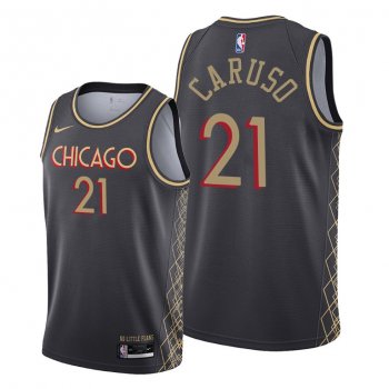 Men's Alex Caruso 2021 Trade Chicago Bulls Black City Edition Jersey #21