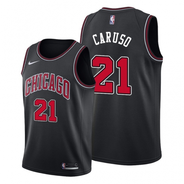 Men's Alex Caruso 2021 Trade Chicago Bulls Black Statement Edition Jersey #21