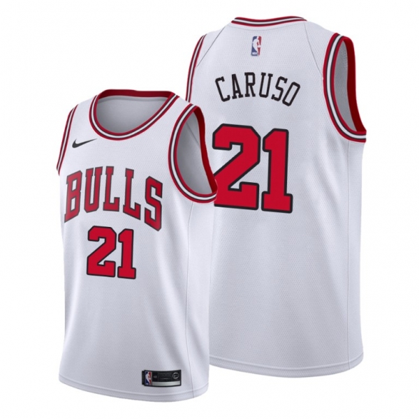 Men's Alex Caruso 2021 Trade Chicago Bulls White Association Edition Jersey #21