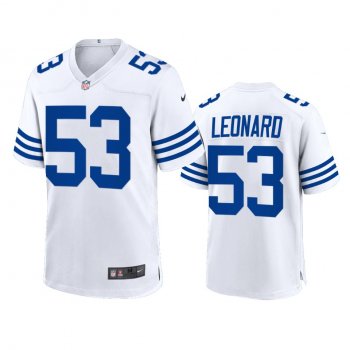 Indianapolis Colts Darius Leonard 2021 White Throwback Game Jersey