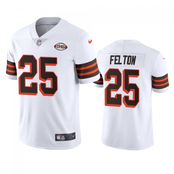 Cleveland Browns Demetric Felton White 1946 Collection Alternate Vapor Limited Jersey - Men's 75th anniversary uniforms