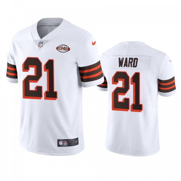 Cleveland Browns Denzel Ward White 1946 Collection Alternate Vapor Limited Jersey - Men's 75th anniversary uniforms