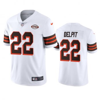 Cleveland Browns Grant Delpit White 1946 Collection Alternate Vapor Limited Jersey - Men's 75th anniversary uniforms