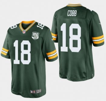 Men's Packers #18 Randall Cobb Green 100 Seasons Stitched Football Vapor game Jersey