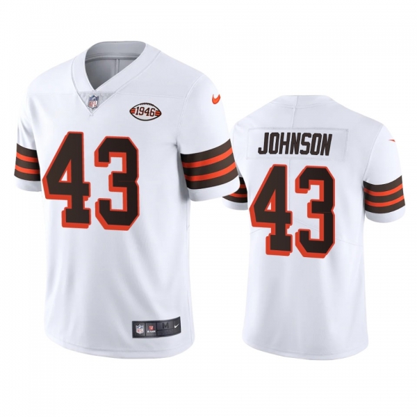 Cleveland Browns John Johnson White 1946 Collection Alternate Vapor Limited Jersey - Men's 75th anniversary uniforms