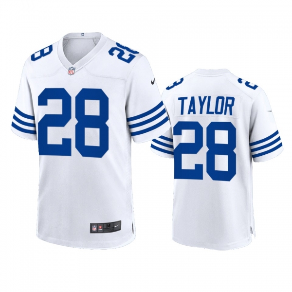 Indianapolis Colts Jonathan Taylor 2021 White Throwback Game Jersey