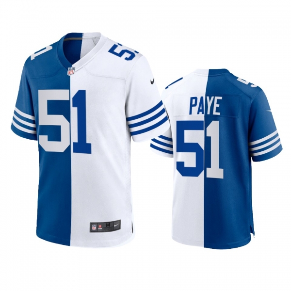 Indianapolis Colts Kwity Paye 2021 Royal White Throwback Split Jersey