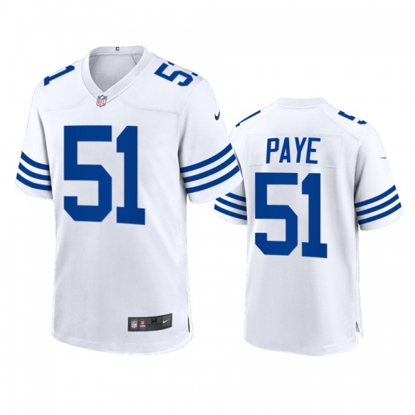 Indianapolis Colts Kwity Paye 2021 White Throwback Game Jersey