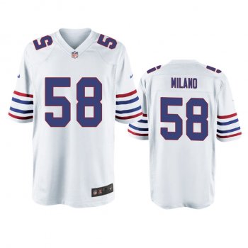 Buffalo Bills Matt Milano White Throwback Game Jersey - Men