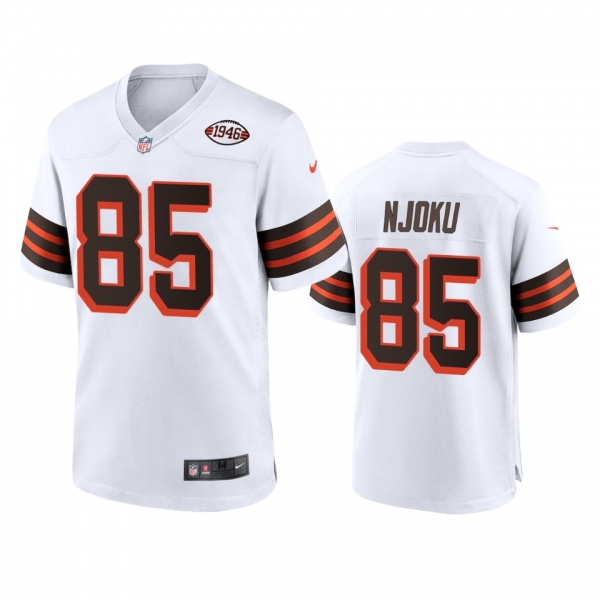 Cleveland Browns David Njoku White 1946 Collection Alternate Game Jersey 75th anniversary uniforms